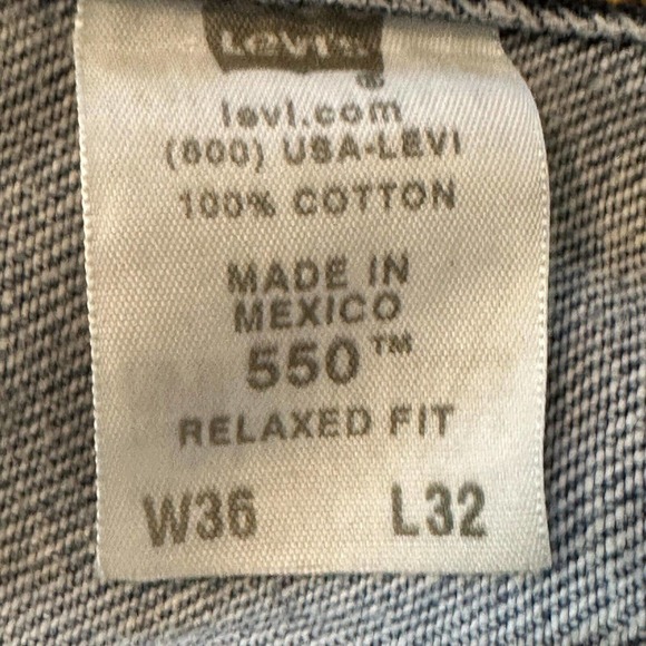 Vintage Levi’s 550 Jeans Men’s 36x32 Blue Relaxed Fit Baggy Denim 90s Distressed - Picture 4 of 13
